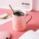 Glass and Ceramic Cup Female Letter Ins Couple Cup Creative Couple Cup with Coverd Spoon Milk Coffee Cup Creative