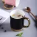 Wourmth Modern Style Mugs Porcelain Couple Coffee Cup Black Tea Cup Mug Creative Golden Handle Cup Office Tea Cup 380ml