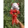 White teddy bear With a red rose
