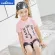Pink girl swimwear A collection of hats, water, rings, arms
