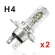 12v 80w H4 Led Headlight Fog Driving Light Lamp Canbus Error Free White 2 Pcs