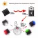 OTOLAMPARA 4 ชิ้นรถกันน้ำพลังงานแสงอาทิตย์ LED วาล์วหมวกไฟแฟลชขอบล้อสำหรับรถยนต์ตกแต่งที่มีสีสันบรรยากาศโคมไฟหัวฉีดหมวก