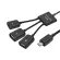 Portable 3 in 1 Micro USB HUB Male to FeMale USB OTG DATA Cable Adapter Hub for Mobile Phone
