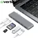 Dual USB Type C Hub for MacBook Pro 6 in 1 USB C Docking Station Adapter Hub Adapter Support 2 USB 3.0 Ports SD / TF Card Port