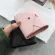 Fashion Mini Women Wallet Love Letters Embroidered Litchi Pattern New Women Small Thin Hasp Purse Short Cards Holder Wallet