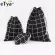 eTya Travel Cosmetic Bag Plaid Printing Women Makeup Case Cosmetics Drawstring Pouch Fashion Cotton line Storage Toiletry Bag