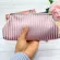 eTya Laser Fashion Women Cosmetic Bag Travel Make Up Bags Knit Striped Reto Pouch Large Neceser Toiletry Organizer Clutch Tote