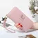 Fashion Butterfly Women Wallet Wrist Handle Phone Case Long Section Money Coin Pocket Pouch Handbag Women's Purse Card Holders