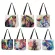 Exclusive Watercolor Horse Print Linen Shopping Bag Folding Reusable Traveling School Bags  Casual Handbags For Women