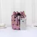 Fashion Luminous Women Drawstring Bucket Bags Geometry Plaid Shoulder Bags Folding Chains Handbag Diamond Casual Tote Bucket Bag