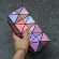Fashion Geometric Folding Make Up Bag Laser Pu Cosmetic Bag Casual Women Makeup Case Toiletry Bag