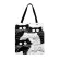 Ins B and White Cat Printed Tote Bag for Women En Fabric Bag Ca Foldable NG Bag Outdoor Beach Bag Daily Handbag