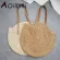 ROUND STRAW Beach Bag Vintage Handmade Wen Oulder Bag Raffia Circle Rattan Bags Bohian Merr Vtion Ca Bags