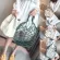 Fashion Ladies Women's Large Pu Leather Hollow Buckets Fish Net Boho Shopper Shoulder Bag Detachable PU Canvas Handbag
