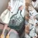 Fashion Ladies Women's Large PU Leather Hollow Buckets Fish Net Boho Shopper Shoulder Bag Detachable PU Canvas Handbag