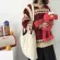 Women's Lamb Oulder Bag Canvas Handbag Tote Bag Large-Capacity BRDERY NG BAG CUTE SOL BAG GIRL's Bag