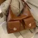 Solid Cr Pu Leather Bag Oulder Bag for Women Multiple Pozets Designer Handbag Large Capacity -Handle Bags