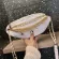 Cool Chain Gold Letters Plaid Leather Fanny Waist Pack Waist Bag Casusl Waterproof Antitheft Leather Muti-function Bag for Women