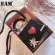 [] Women Spring New Sweet Le Handbag Pu Leather Flap Personity L-Match Crossbody Oulder Bag Tide 18A2146