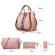SMOOZA 4PCS SET SES and Handbags PU Leather Striped Oulder Bags for Women -Handle Bags Fe Oulder Bag