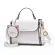 Hi Quity Solid Cr Pu Leather Women's Bucet Handbag Mesger Bag Ladies Brand Designer Ladies White Bag