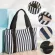 Aosbos Women Stripe Handbags Striped Canvas Tote Bag Vintage Print Handbag Designer Fe Oulder Bags Bolsas