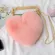 New Women's Heart Sd F Fur Crossbody Wlet Chain Oulder Bag Lady Handbag H Heart Bag Women Bag