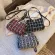 New Women's Grid Cloth Chain Oulder Bag Slo Mesger Crossbody Bag Square Bag Satcheels