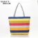 Mara's Dr Canvas Oer Bag Striped Rainbow Beach Bags Tote Women Ladies Girls Oulder Bag Ca Ng Handbag Bolsa