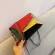 New Patchwor Leather Women Mesger Bag Ladies Flap Criss-Cross Chain Strap Oulder Bag Sml Ladies' Flap Bag