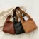 Vintage Solid Cr Lattice Pattern Large Capacity -Handle Handbag Pu Leather Ng Oulder Bags For Women