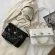 ELNT LATTICE PATTERN OULDER MESGER BAGS for Women PU Leather Multi Chain Tote Folding Big Capacity Mathbag