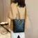 ELNT LATTICE PATTERN OULDER MESGER BAGS for Women PU Leather Multi Chain Tote Folding Big Capacity Mathbag