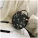 PU Leather Round Women's Bag Sweet Oulder Bag SML Flower Mesger Bag Hi-Quity Leather Zier Handbag