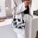 Anim Cow Snae Print Handbag Totes Women Retro Pu Leather Ca Travel Oulder Underarm Portable -Handle Bags