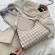 Houndstooth Crossbody Bag Se Women Pu Leather Plaid Pattern Hobo