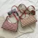 Houndstooth Crossbody Bag Se Women Pu Leather Plaid Pattern Hobo
