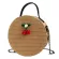 New Straw Oulder Bag Women Vintage Crossbody Bags Cherry Decor Weave Round Tote Handbags Oulder Bag Cute Round Handbags