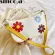 Smooza Fe Handbags New Cute Flower Canvas One Oulder Underarm Bags Ca Retro Contrast CR BAGUETTE BAGS