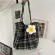 Plaid Checed Soft Canvas Bag For Women Large Capacity Won Pattern Designer Fabric Big Tote Ladies Ca Oulder Handbag