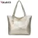 Brand Fashion Casual Women Shoulder Bags Silver Gold Black Crocodile Handbag PU Leather Female Tote Bag Ladies Hand Bag KL585