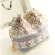 Women Dating Pu Leather Daily Printed Ng Single Oulder Street Ca Pearl Pendant Bucet Bag