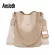 Ansloth Patchwor Oulder Bag Women Crocodile Design Bucet Bag Ladies Pu Leather Crossbody Bag Fe Solid Cr Bag S586