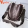 Yogodlns Crocodile Pattern Style for Women Pu Leather Oulder Bags Large Size Bucet Bags Retro Wide Strap Oulder Bag