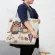 Big Pin Cartoon Owl Princed Oulder Bag Women M Large Capacity FE NG Canvas Handbag Mer Beach Bag Ladies