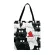 Ins B and White Cat Printed Tote Bag for Women En Fabric Bag Ca Foldable NG Bag Outdoor Beach Bag Daily Handbag