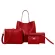 4PCS New Womens Bag Solid Soft PU Leather Crossbody Bags for Women Versa Zier Elnt Wine Red Fe Handbag BL3