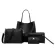 4pcs New Womens Bag Solid Soft Pu Leather Crossbody Bags For Women Versa Zier Elnt Wine Red Fe Handbag Bl3