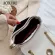 Lure L Chain Oulder Mesger Bag For Women Single Strap Sml Crossody Bag Fe Solid Pu Leather Saddle Bags