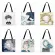 Nordic Art Girl Painting Printed Tote Bag For Woman Ca Tote Lady Oulder Bag Foldable Ng Bag Outdoor Beach Bags